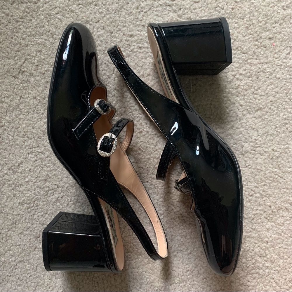 Miss L Fire Black Patent Leather Mary Janes